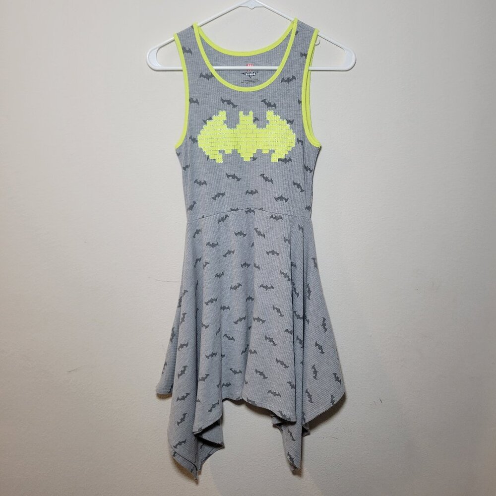 Girls' Large (10/12) Lego Batman Dress Gray and Yellow Sleeveless